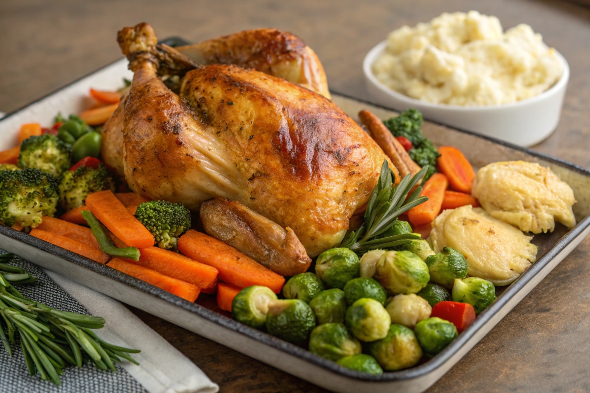 roast chicken with sides