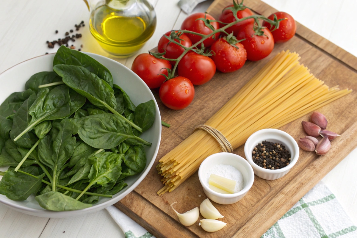 quick spinach tomato pasta recipe