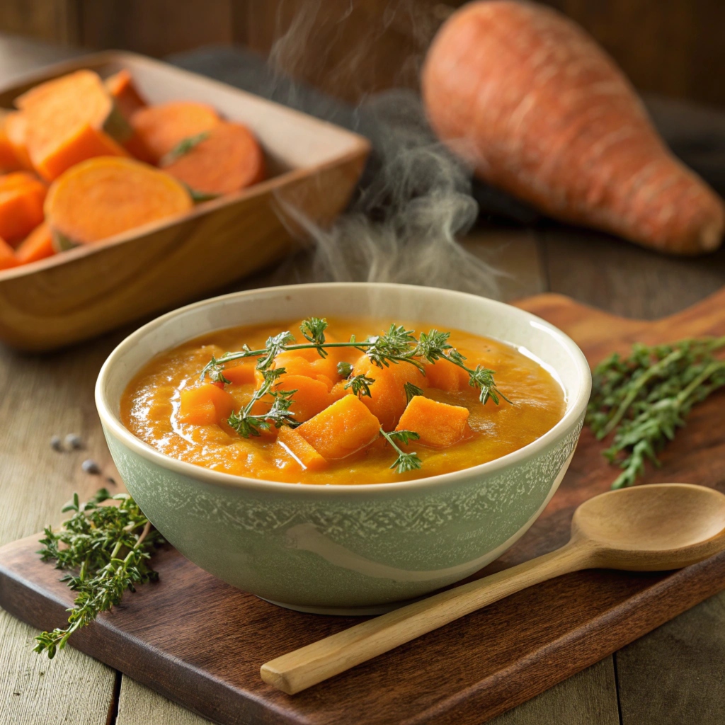 making thyme for health butternut squash sweet potato soup recipe