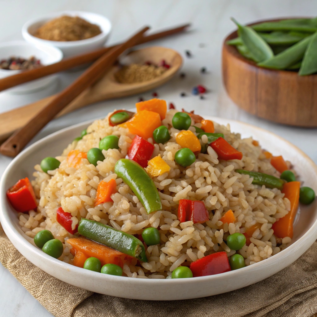 southeast asia brown rice with vegetables recipe