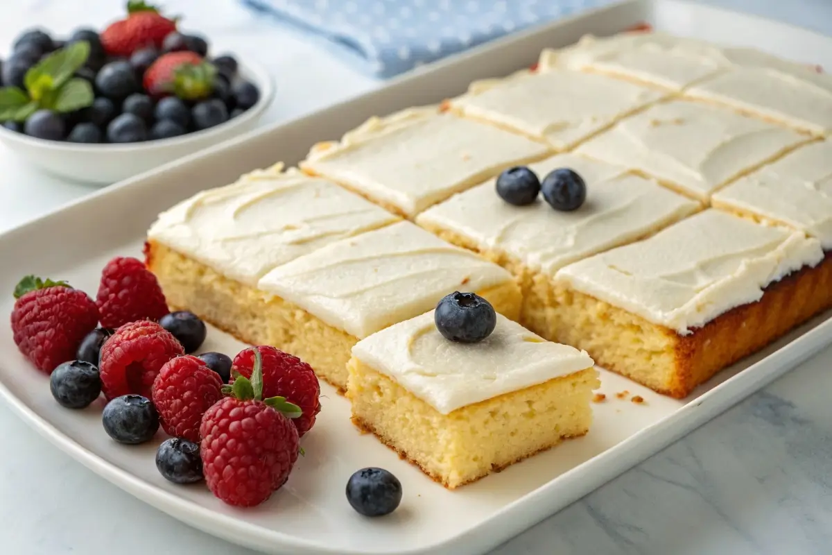 Moist and fluffy kefir sheet cake recipe card